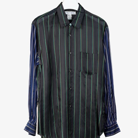 Comme des Garçons Shirt Black Multi-Colour Stripe Button Up - Picture 2 of 12